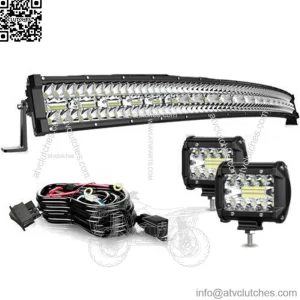 For Can-Am Maverick X3 MAX Turbo 42" Curved LED Light Bar Roof + 4" Cube Pods