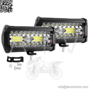 7"Inch 24000LM LED Work Light Bar Pods Spot Driving Lamp for Can-am Polaris ATV (For: Can-Am Maverick X3 R)