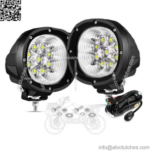 4" Round LED Work Light Pods Driving Fog Lamps For Can-am Maverick X3