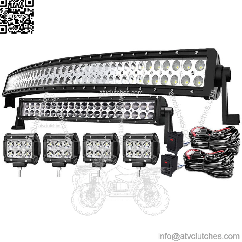 For Can Am Maverick X3 17-UP 42" Curved LED Light Bar Upper Roof Driving Combo