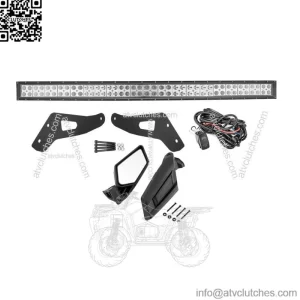 For Can-am Maverick X3 MAX 52" LED Light Bar Roof Bracket+Rear View Side Mirrors