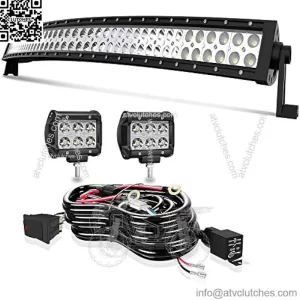 42" LED Light Bar T-Former Curved 240W 24000LM Light Bars Off Road Lights with Rocker Switch Harness Wiring for Trucks Polaris ATV UTV Jeep Boats