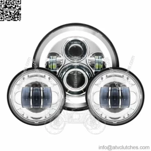 7" White Halomaker LED Headlamp Chrome Auxiliary Daymaker Light Harley (For: Harley-Davidson)