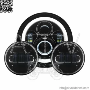 7 White Halomaker LED Headlight Black Daymaker Auxiliary Harley Touring (For: Harley-Davidson)