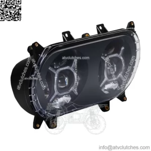 Custom Dynamics Double-X LED Headlight Black Clear LED Harley Bagger FLTR 2015+ (For: Harley-Davidson)