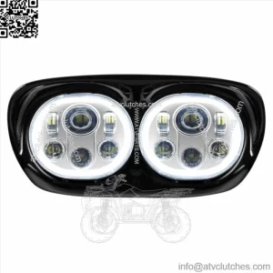 White LED Chrome Dual Vision Halomaker Headlight Lamp Harley FLTR 98-13 (For: Harley-Davidson)