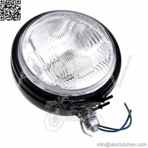5-3/4" Black Ring Headlight 12V Harley Ironhead Sportster Dyna FX FXR Shovelhead (For: Harley-Davidson)