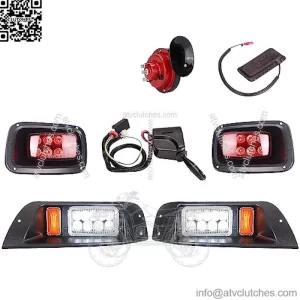 Golf Cart Headlights and Tail Light Kits for EZGO TXT 1996-2013 Gas & Electric Carts, 12V Street Legal Lights Kit With Turn Signal Wiring Harness