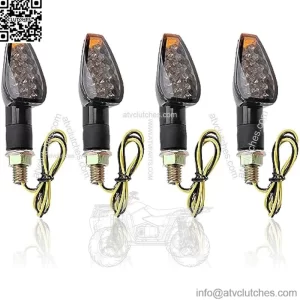 4PCS Motorcycle Turn Signals,14LED Front & Rear Motorcycle Blinkers with Cool Amber Lamp,Universal 12V Motorcycle Turn Signal Light Compatible with Yamaha Kawasaki Motorcycle Accessories