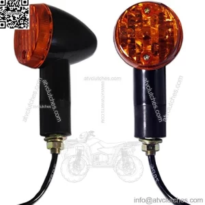 Yamaha FZR 500,FZR 600 Black Motorcycle Round Amber Mini Bullet Turn Signal Indicator Blinker Lights Pair