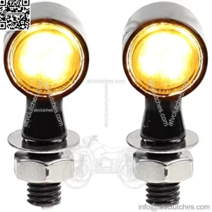 Front Amber Universal Motorcycle LED Turn Signals, Mini Blinker for Harley Scooter ATV UTV Honda Kawasaki Suzuki Triumph Yamaha-2Pcs