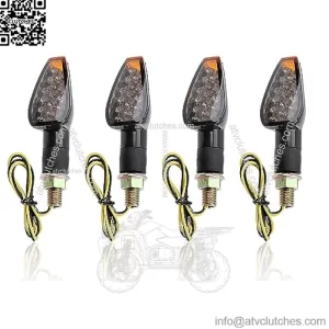 4PCS Motorcycle Turn Signals - 14LED 12V Bright Amber Lamp Motorcycle Blinkers - Front/Rear Universal Motorcycle Turn Signal Light Compatible with Yamaha Kawasaki Honda