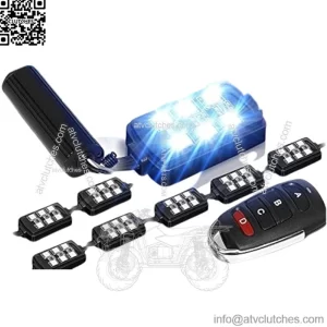 Motorcycle LED Light Kit, Multi-Color Neon RGB Strips Wireless Smart Remote Controller Compatible with ATVs UTVs Cruiser Trikes Golf Carts (Pack of 8)