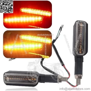 2PCS Motorcycle Turn Signals,Bright Cool 12LED Motorcycle Turn Signal Lights Indicators,Modification Essential 12V Motorcycle Blinkers with Waterproof Design (Red-Amber)