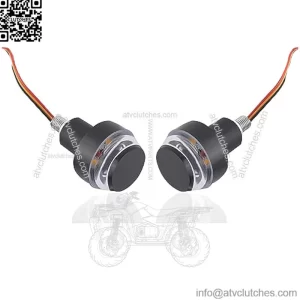 2PCS Motorcycle Turn Signals,Dual Color Motorcycle Blinkers with 12 LEDs,Amber Led Lights for Motorcycles Scooters Dirt Bikes ATVs with 22mm Handlebar or 10mm Thread (White+Red)