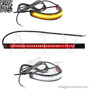 Flexible Universal LED Strip Turn Signals Brake Tail Lights, 12V Motorcycle Front Fork Running Lights for Harley Heritige, Kawasaki, Dirt Bike, Cafe Racer, ATV