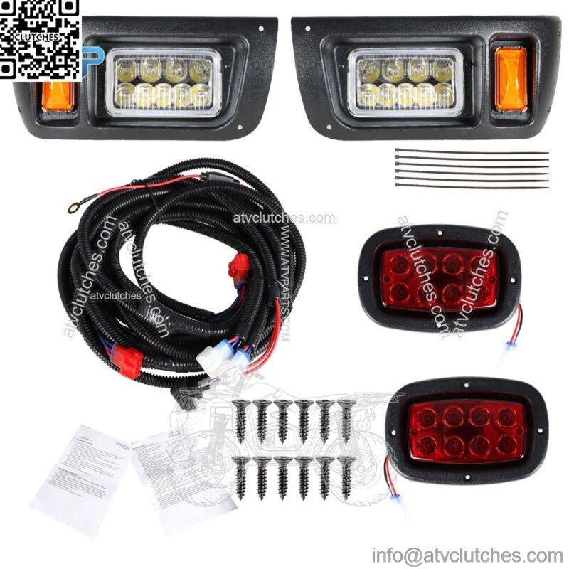 For Club Car DS G&E Golf Cart LED Headlights/Tail Lights Kit Adjustable 1993+