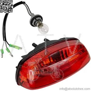 Tail Light Assembly with Bulb Compatible with Suzuki Eiger LT-F400 LT-F400F LT-A400 LT-A400F 2002-2007 | Vinson LT-A500F 2002-2007 | QuadSport LT-Z400 LT-Z400Z 2003-2004