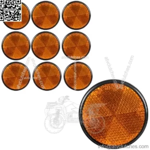 10 Pack Round Reflector, 2 Inch 60mm Reflective Warning Reflector, M6 Screw Mount, High Visibility Safety Side Marker for Motorcycle Bike, Trailer, Truck, Boat, Mailbox