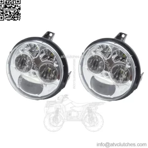 Pair Chrome LED Headlights 4 inch Compatible with Kawasaki Brute Force 750/Teryx (For: More than one vehicle)