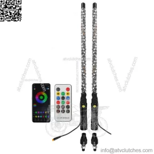 2ft RGB LED Whip Lights Antenna Chase+Flag Remote For Honda Talon 1000R 1000X 4 (Fits: Yamaha)