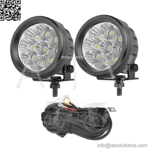 For Polaris RZR XP 4 1000 Turbo RZR 900 3.5" Round LED Driving Work Light Wiring (Fits: Yamaha)