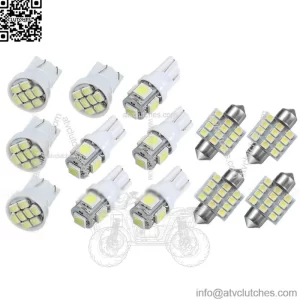 13Pcs Car Interior Parts LED Lights Kit For Dome License Plate Lamp Bulb White (For: More than one vehicle)