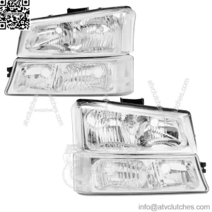 Chrome Clear Corner Headlights+Signal Bumper Lamp Fit For 03-06 Chevy Silverado (For: More than one vehicle)