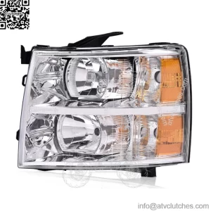 Fit For 07-14 Chevy Silverado Driver Headlight Lamps Chrome Housing Amber Corner (For: More than one vehicle)