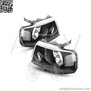 Headlights Assembly for 2004-2008 Ford F-150 F150 Black Housing Clear Lamps Pair (For: Ford F-150)