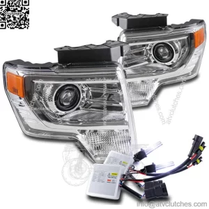 FOR 09-14 FORD F-150 CHROME PROJECTOR HEADLIGHT LAMP W/10K HID KIT FACTORY STYLE (For: Ford F-150)