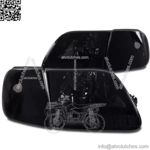 97-03 FORD F-150/97-02 EXPEDITION CRYSTAL HEAD LIGHT W/CORNER SIGNAL BLACK/SMOKE (For: More than one vehicle)