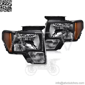 Black Headlights Lamps Left & Right Fit For 2009-2014 Ford F150 F150 Pickup (For: Ford F-150)