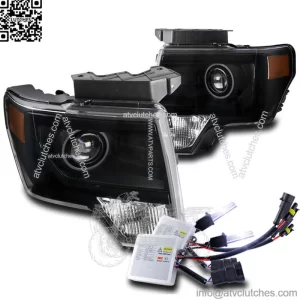 FOR 09-14 FORD F-150 BLACK PROJECTOR HEADLIGHT LAMP W/10K HID KIT FACTORY STYLE (For: Ford F-150)