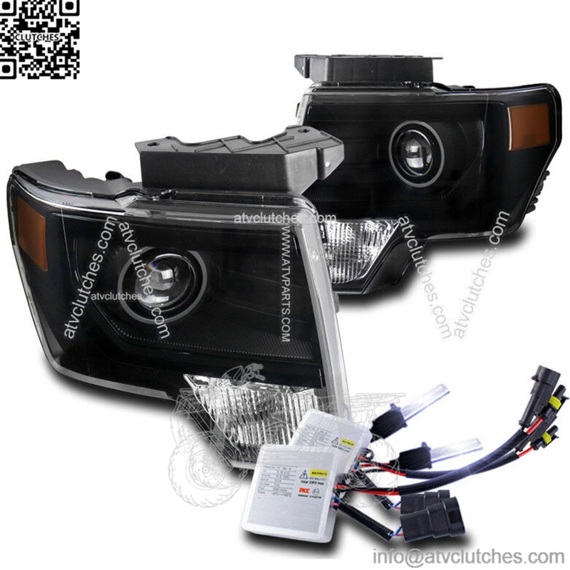 FOR 09-14 FORD F-150 BLACK PROJECTOR HEADLIGHT LAMP W/10K HID KIT FACTORY STYLE (For: Ford F-150)