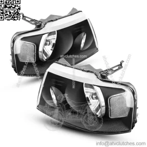 Pair Headlights For 2004-2008 Ford F-150 F150 Black Housing Clear Lens Lamps NEW (For: Ford F-150)