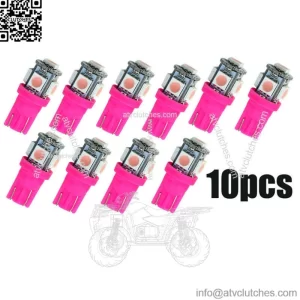 10x T10 194 168 W5W 5050 SMD LED Pink Car Wedge Tail Side Light Lamp Bulbs Parts (For: Ford F-150)