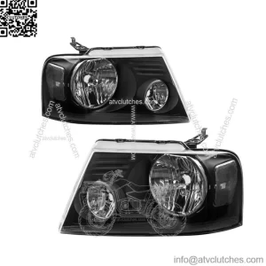 Black Housing For 2004-2008 Ford F-150 F150 Headlights Assembly Pair Lamps (For: Ford F-150)