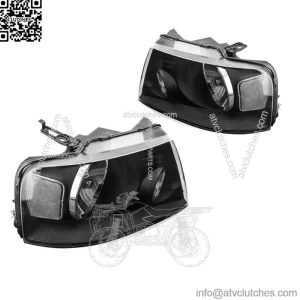 Headlights Set for 2004-2008 Ford F-150 2006-2008 Lincoln Mark LT Black Housing (For: Ford F-150)