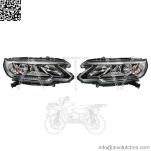 Driver&Passenger Headlights Assembly For 2015-16 Honda CR-V Halogen W/DRL Clear