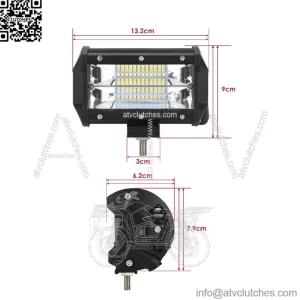 Led bar 5" 72W spot homologation E9