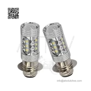 2Pcs 80W Super White LED Bulbs P15D H6M for ATVS YFM350 400 450 660 700 Raptor Blaster 200 350 YFZ 450 TRX 400EX LTZ400