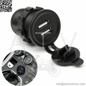 Black Dual USB Car Cigarette Lighter Socket Charger Power Adapter Outlet Parts (For: Ford F-150)