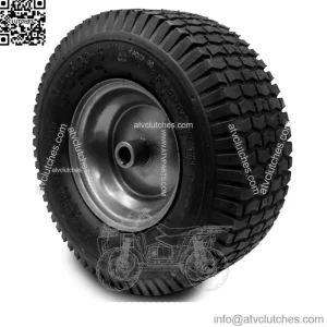 2PK 13x5.00-6 Turf Tread Tube Type Tire 3/4" 3 in. Hub Length Gray Drive Rim Key