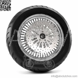 Ultima Chrome 16 3.5 48 Fat King Spoke Front Rim BW Tire Package Harley 08+ DD (For: Harley-Davidson)