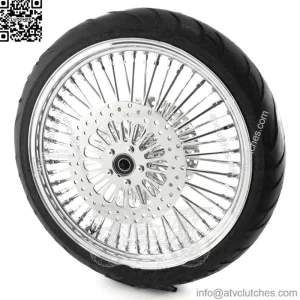 21 3.5 Chrome 52 Mammoth Fat Spoke Front Wheel Tire Package BW Harley Softail FX (For: Harley-Davidson)