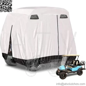 2-4 Passenger Golf Cart Cover for Yamaha EZGO Club Car -Silver Golf Enclosure