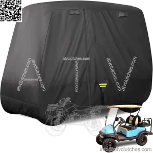Black Golf Cart Cover for 2 / 4 Passenger Yamaha EZGO Club Car Extended Roof 80"