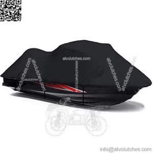 Black 600 Denier Jetski Cover Compatible for Yamaha FZR 2009 2010 2011 2012 2013 2014 2015 2016 Jet Ski PWC Watercraft Cover