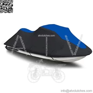 Black/Blue Heavy-Duty, 600 Denier Cover Compatible for Yamaha FZR 2009 2010 2011 2012 2013 2014 2015 2016 Jet Ski PWC Watercraft Cover